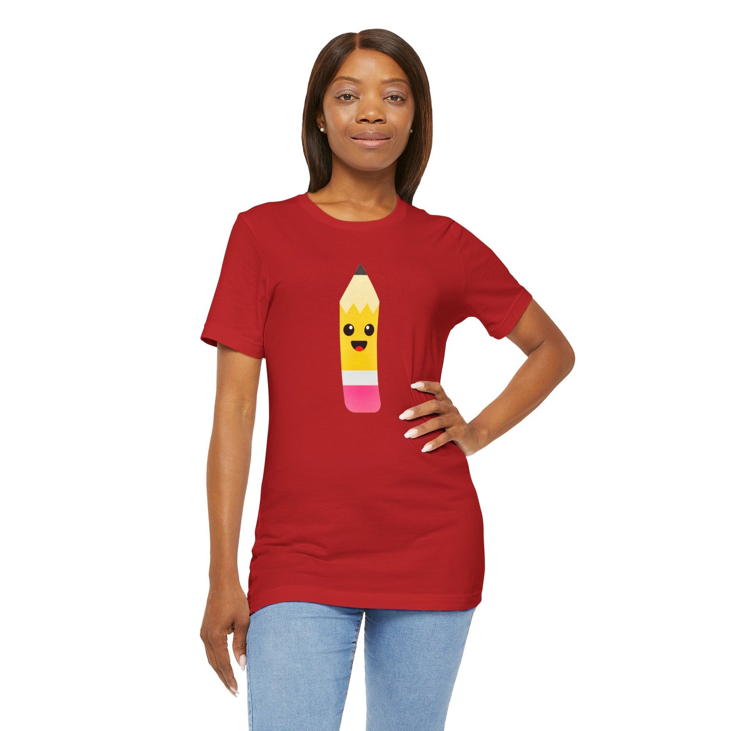 Emoji TEACHER PENCIL- Graphic Unisex Jersey Short Sleeve Tee