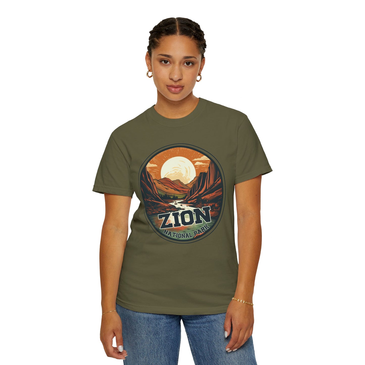 Zion National Park Graphic, Comfort Colors Soft Relaxed Fit Unisex Garment-Dyed T-shirt