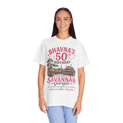 Bhavna Personalized 50th Birthday Girls Trip Savannah, Georgia T-Shirt
