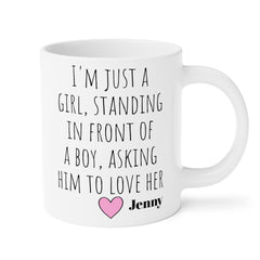 I'm just a girl, standing in front of a boy Mug, Notting Hill Movie Quote, Boyfriend Gift, Husband Gift, Gift For Him, Personalized Gift