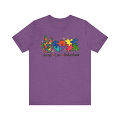 Autism Awareness Unisex T-Shirt - Colorful Accept, Love, Understand Design