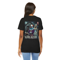 Halloween Scare Actor - Front and Back Graphic Unisex Jersey Short Sleeve Tee
