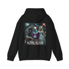 Scare Actor Front Logo back Image Unisex Heavy Blend™ Pullover Hooded Sweatshirt