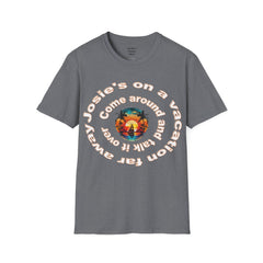 Josie's On A Vacation Far Away Come Around And Talk It Over  Unisex Softstyle T-Shirt  80s Rock The Outfield