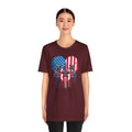 Red White and Blue Heart with Jets Graphic, Unisex Jersey Short Sleeve Tee