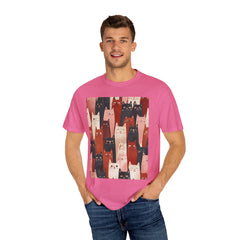 Cute Cat Print Unisex Garment-Dyed T-Shirt - Comfort Colors Soft Perfect for Animal Lovers and Casual Days