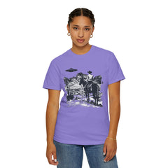 UFO Meets Cowboy Vintage Graphic T-Shirt — Retro Western Alien Tee