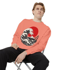 Japanese Wave and Red Sun Comfort Colors Sweatshirt