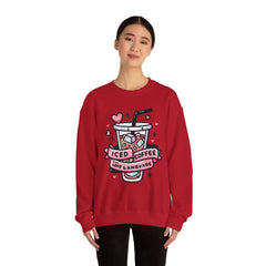 Woman's Ice Coffee Is My Love Language Valentine - Unisex Heavy Blend™ Crewneck Sweatshirt