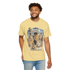Front Graphic "Who Let the Cats Out?" Baldwin Harbor Animal Hospital Cute Vet Clinic T Shirt