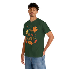 Changes Fall Leaves Graphic - Unisex Heavy Cotton Tee