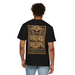 From Shore To Shore Lighthouse Series T Shirt -  Scenic Vintage Postage Stamps
