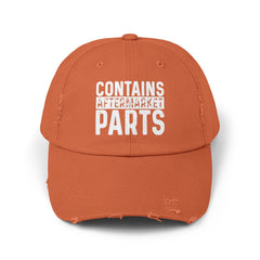 Amputee humor cap, distressed unisex cap, aftermarket parts hat, amputee awareness gift, funny amputee gift, recovery encouragement gift