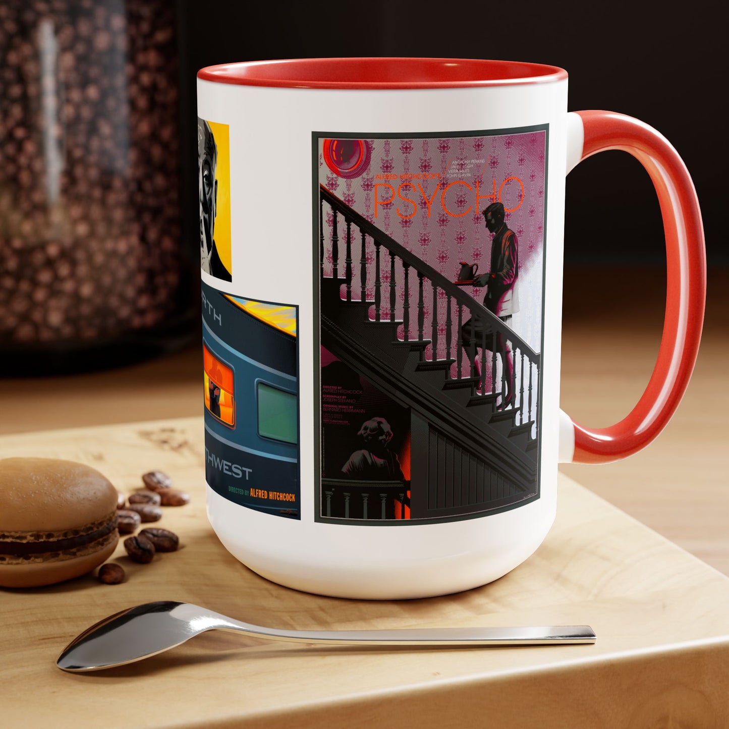 Alfred Hitchcock 3 Graphic Panel Movie Mug