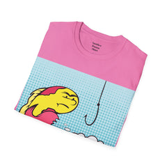 Hooked On Something Pop Art FISH Unisex Softstyle T Shirt  Reel this one in hook line and sinker