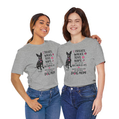 Personalized Your Dog and its name Mother's Day T-Shirt — 'Treats. Walks. Toys. Naps.