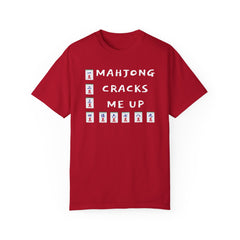 Mahjong Cracks Me Up, Comfort Colors 1717, Funny Graphic Tee, Unisex Garment-Dyed T-shirt, gift for mahjong player, mahjong lover gift, casual wear tee, humorous t-shirt, novelty mahjong shirt