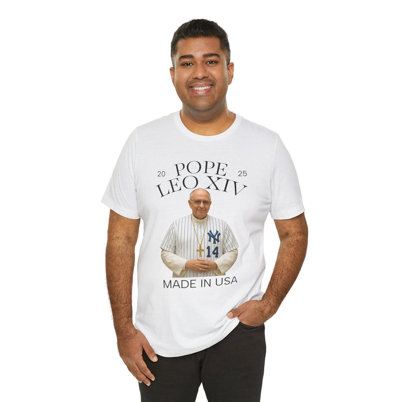 Pope Leo XIV New York Yankees Short Sleeve Tee - Made in USA