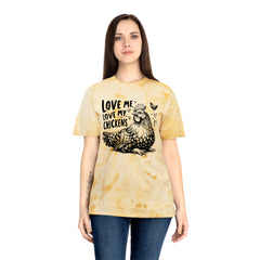 Love Me Love My Chickens Graphic Unisex Color Blast T-Shirt