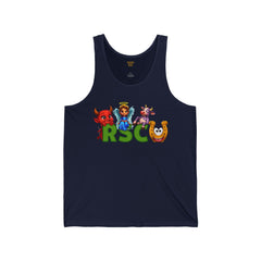 College Mascot Unisex Tank Top - Russell Sage Purple Cow, Red Devil, Golden Horseshoe, Blue Angel Enter into the Notes Box Before Purchase what your Graduation Year Is And We will Imprint It on the Back of Your Top