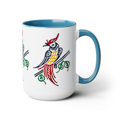 MAHJONG TILE Two-Tone Coffee Mugs, 15oz,mahjong gift,gift for gamer,board game gift,three image coffee mug,ceramic mahjong mug,gift for her