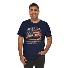 America 250th Submarine 125th Flag T-Shirt — Vintage USA Military Tee
