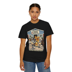 Front Graphic "Who Let the Dogs Out?" Baldwin Harbor Animal Hospital Cute Vet Clinic T Shirt