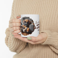 Less Talk More Coffee Boxer Ceramic Mug - Perfect for Dog Lovers