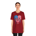 Red White and Blue Heart with Jets Graphic, Unisex Jersey Short Sleeve Tee