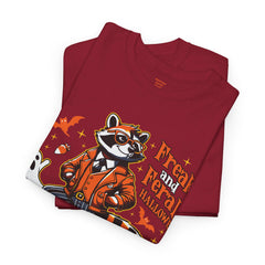 Freaky And Feral Halloween Raccoon! Graphic Unisex Heavy Cotton Tee