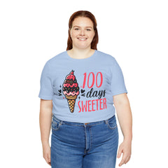 100 Days of School Unisex Tee | Elementary School, Ice Cream, Teacher Apparel