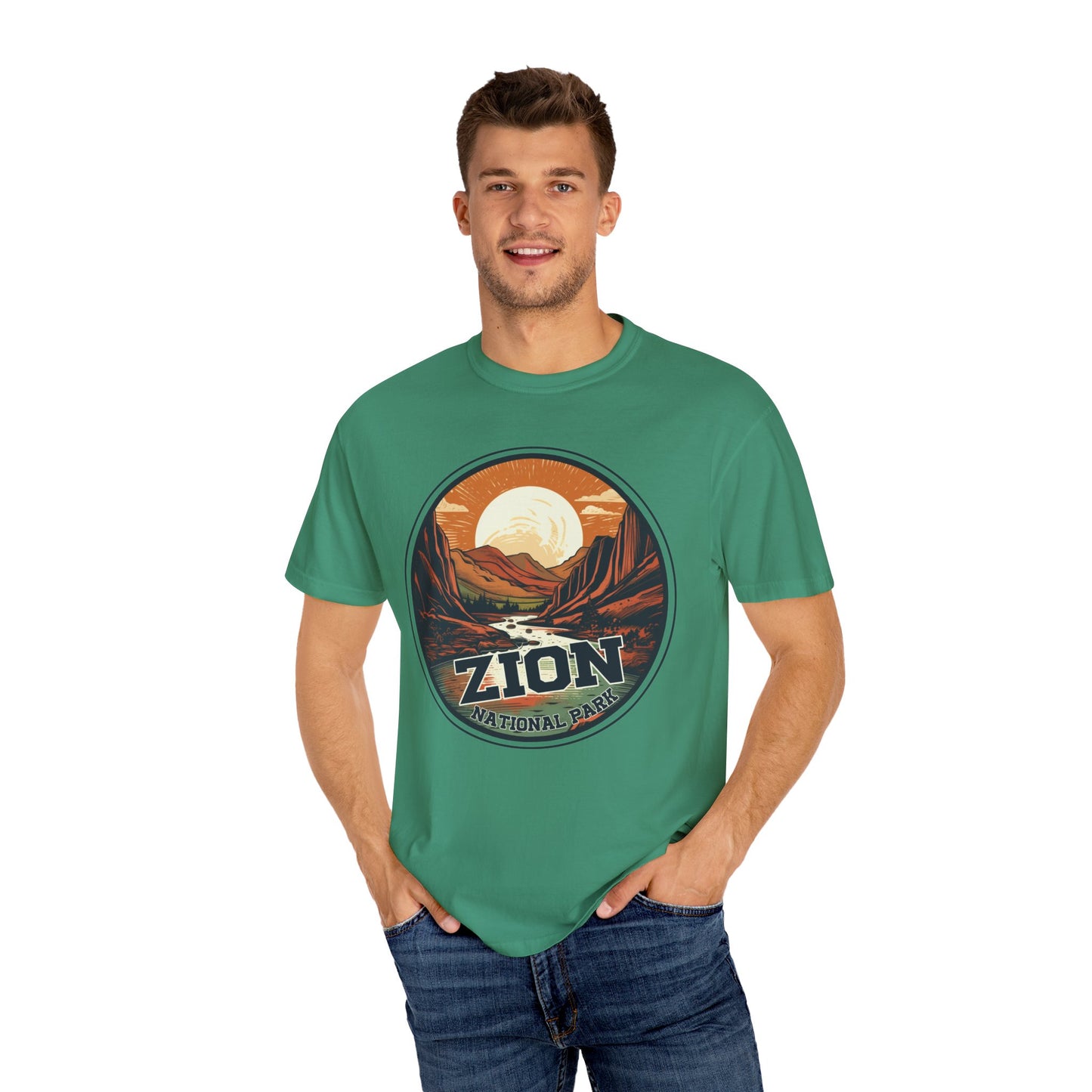 Zion National Park Graphic, Comfort Colors Soft Relaxed Fit Unisex Garment-Dyed T-shirt