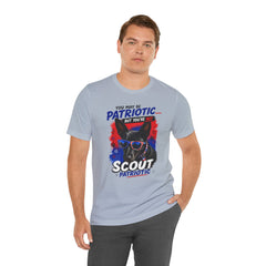 Personalized With Your Dogs Image and Name Patriotic Unisex Jersey Short Sleeve Tee