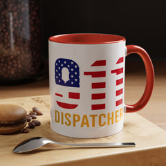 Vintage 911 Dispatcher Patriotic Coffee Mug, 11oz, 15oz