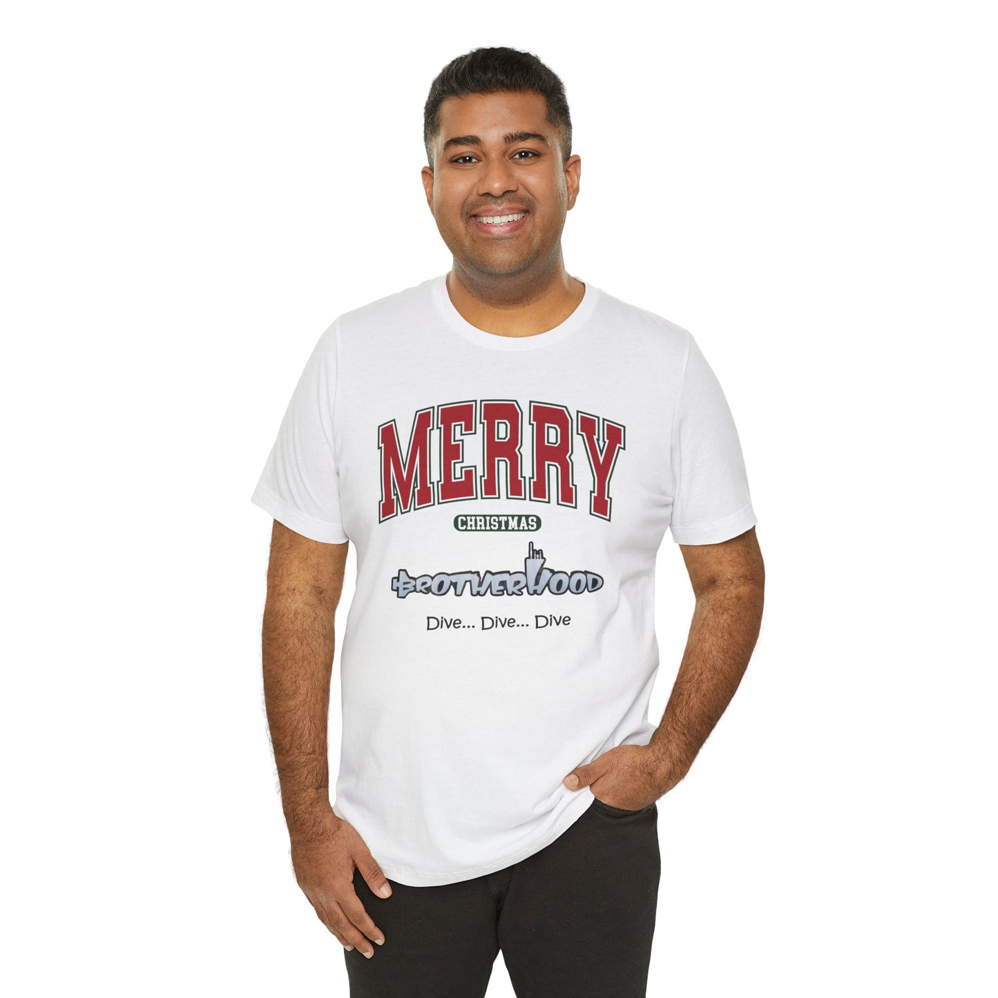 Big MERRY CHRISTMAS Submarine Brotherhood -Unisex Jersey Short Sleeve Tee