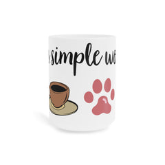 Simple Woman Mug, Knitting Enthusiast, Paw Print Mug, Female Symbol, Heart Yarn Design, 11oz, 15oz, 20oz Mug, Knitter's Present, Pet Lover