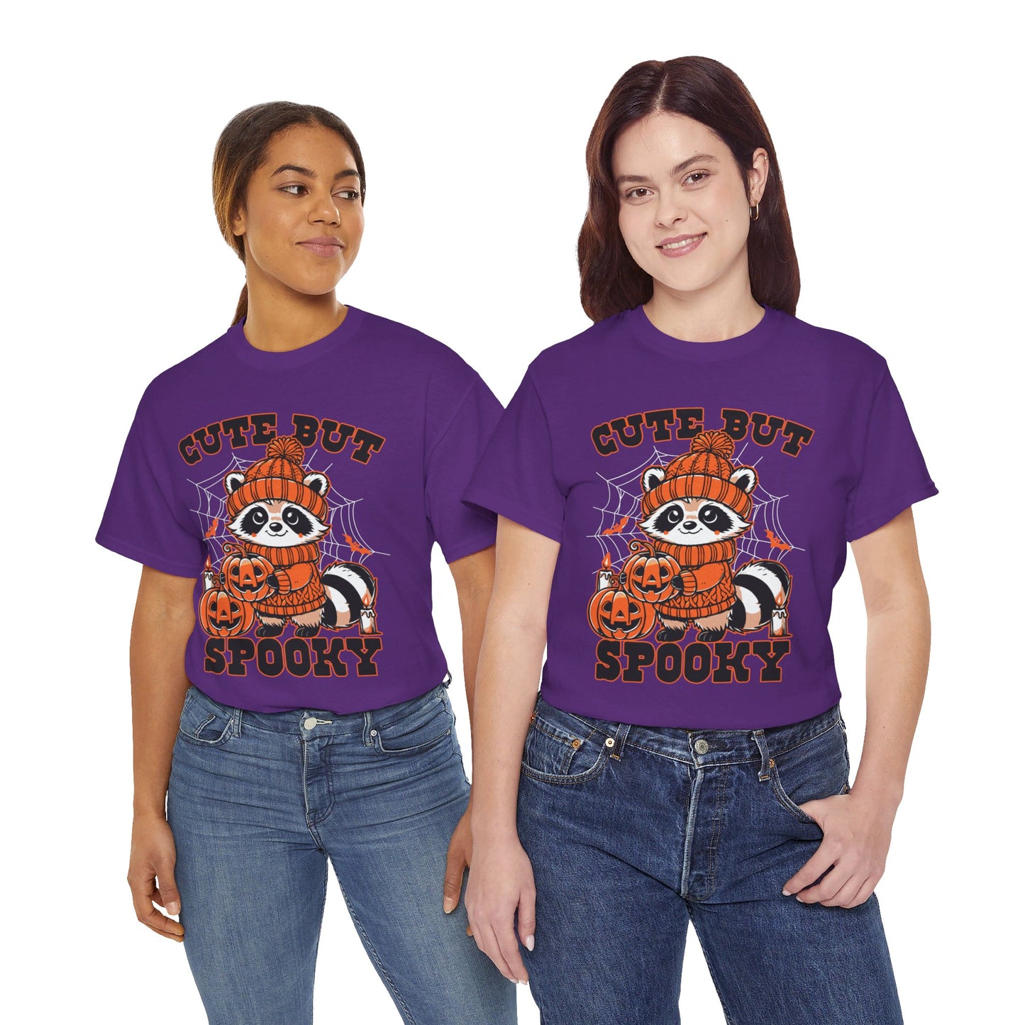 Cute But Spooky Halloween Raccoon! Graphic Unisex Heavy Cotton Tee