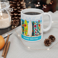 Surfboard meeting Floral Ceramic Mug - Beach Vibes for Coffee Lovers