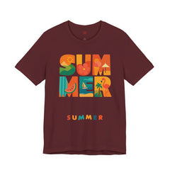Summer Graphic Tee — Colorful Tropical "SUMMER" Typography T-Shirt