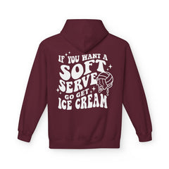 Volleyball Pullover Hoodie - Soft Serve Ice Cream Quote