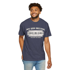 My SSN Became Razor Blades Graphic Vintage Submarine Veteran Tee