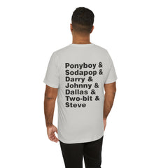 The Outsiders Shirt, Front and Back Images, Greasers Characters Shirt, Unisex Jersey Short Sleeve Tee