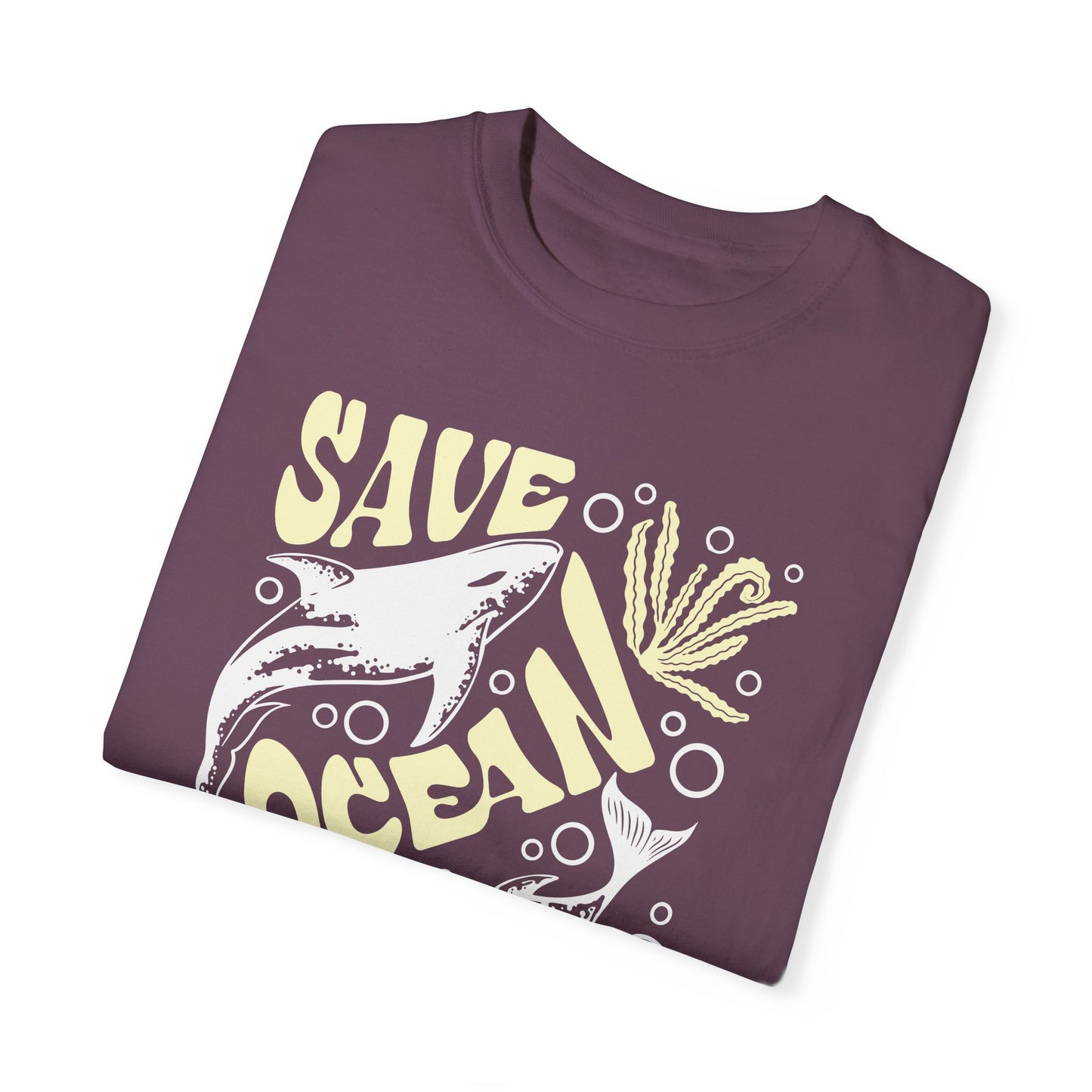 Sharks, Save Ocean Life -  Graphic Unisex Garment-Dyed T-shirt