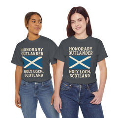 Honorary Outlander Heavy Cotton Tee, Holy Loch Scotland Shirt, Outlander Fan Gift, Casual Tee, Travel Souvenir, Unisex T-Shirt