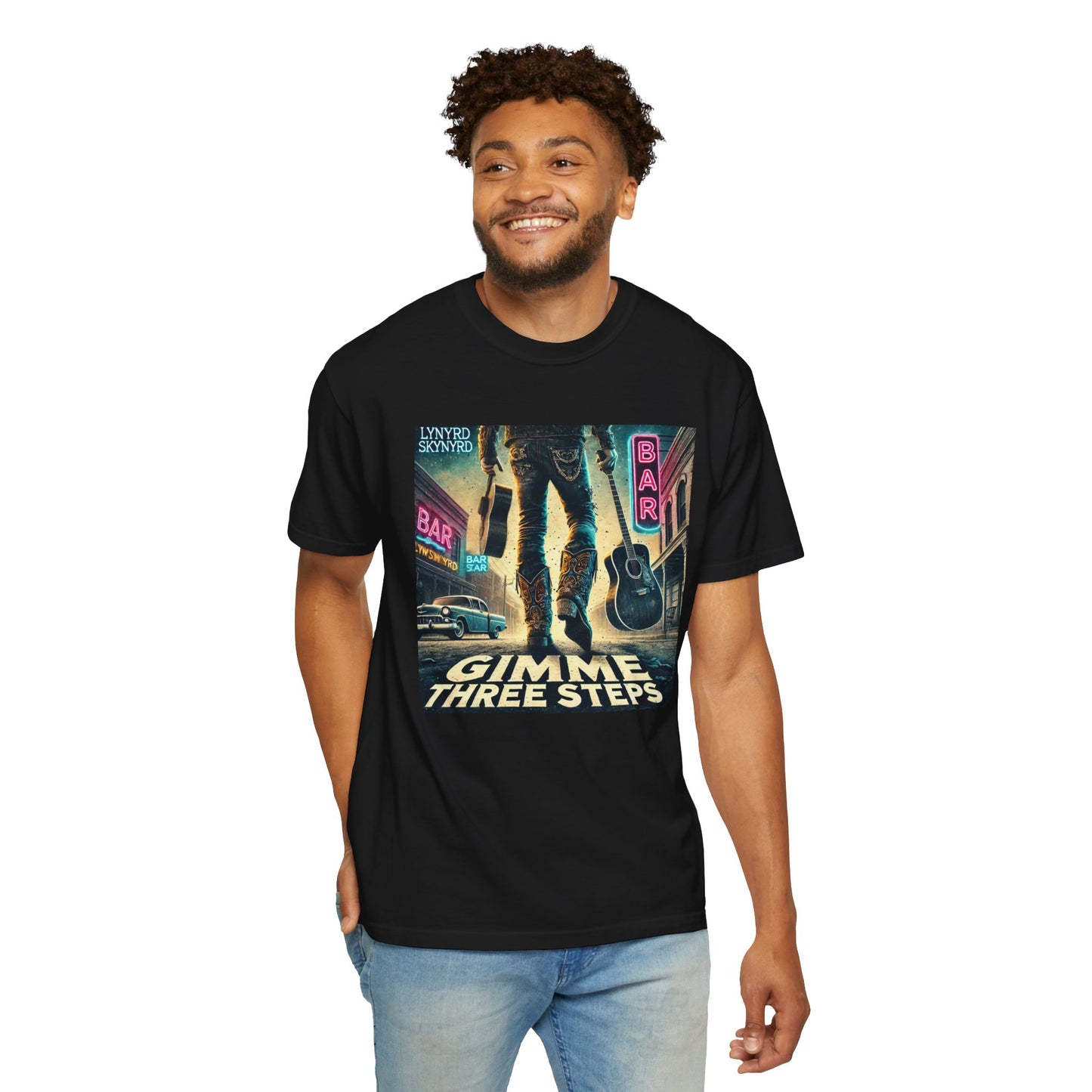 Music Lynyrd Skynyrd Inspired Gimme Three Steps AI Graphic - Unisex Comfort Colors Shirt