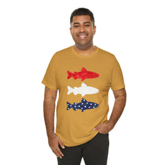 Patriotic Trout T-Shirt — Red White & Blue Fish Tee