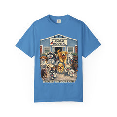 Pitbull Added "Who Let the Dogs Out?" Baldwin Harbor Animal Hospital Cute Vet Clinic T Shirt