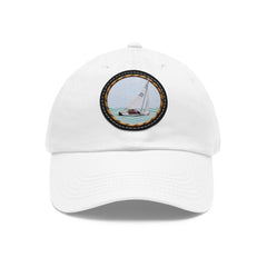 Hempstead Bay Sailing Club Leather Patch Dad Hat — Flying Scot Embroidered Round Patch