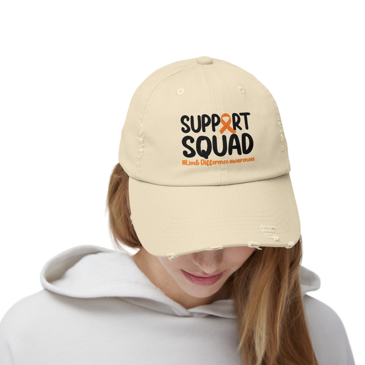 Amputee Support Squad cap, Limb Difference Awareness, retro distressed unisex hat, gift for him, gift for her, recovery encouragement gift