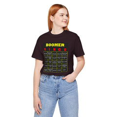 FUNNY BOOMER BINGO - Unisex Jersey Short Sleeve Tee